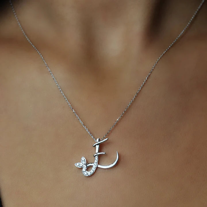 Two Sideways Initial Necklaces in 18ct Gold Plating | MYKA